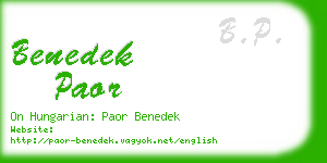 benedek paor business card